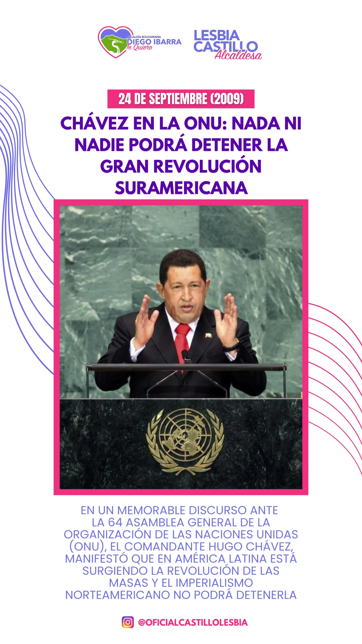 CHAVÉZ EN LA ONU-NADA NI NADIE PODRÁ DETENER LA GRAN REVOLUCIÓN SURAMERICA