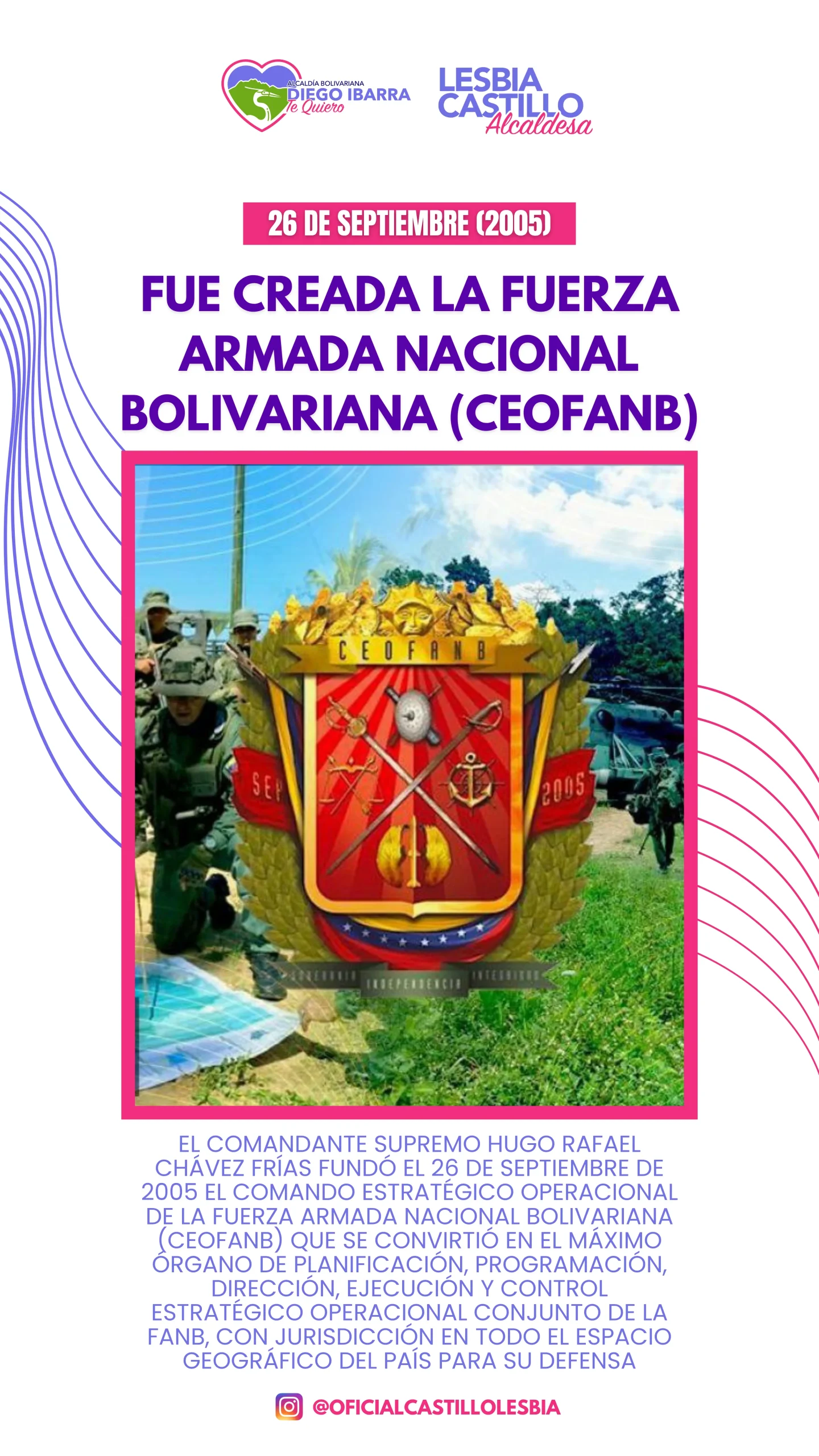 FUE CREADA LA FUERZA ARMADA NACIONAL BOLIVARIANA (CEOFANB)