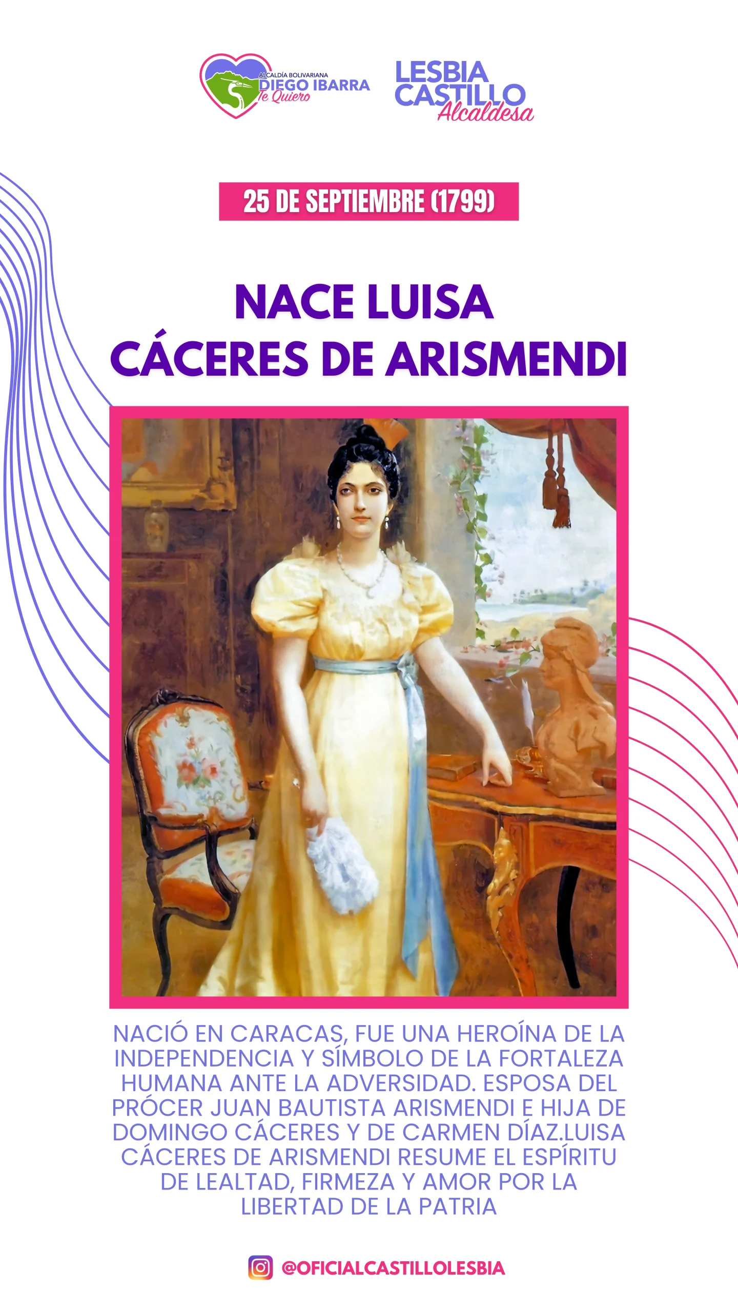 NACE LUISA CÁCERES DE ARISMENDI. 