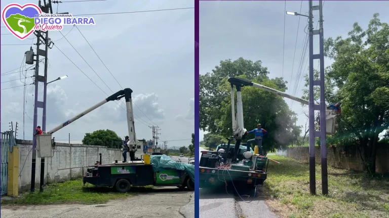 Pintura y restauración en los postes de alumbrado público