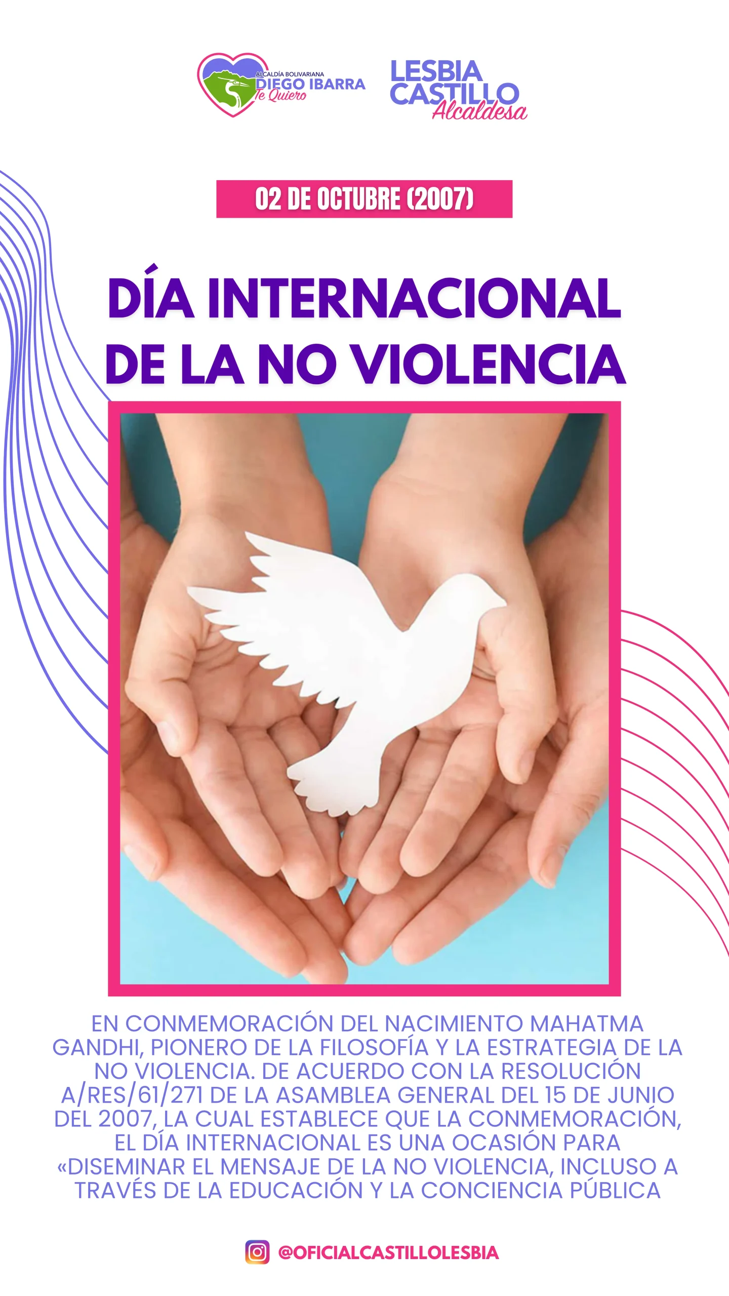 DÍA INTERNACIONAL DE LA NO VIOLENCIA