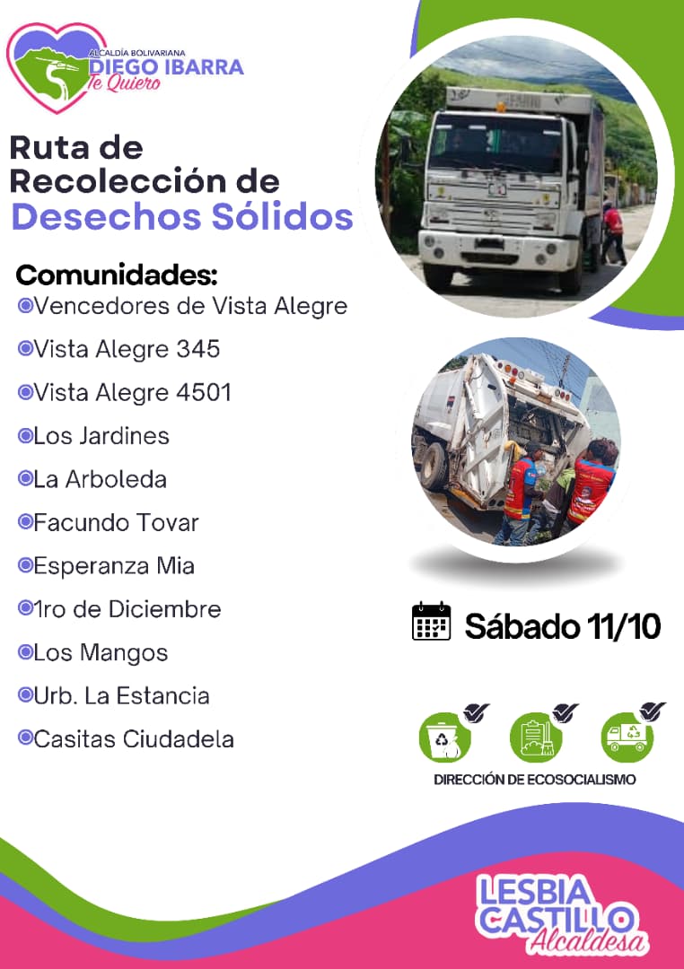 Ruta de recolección de desechos sólidos.  