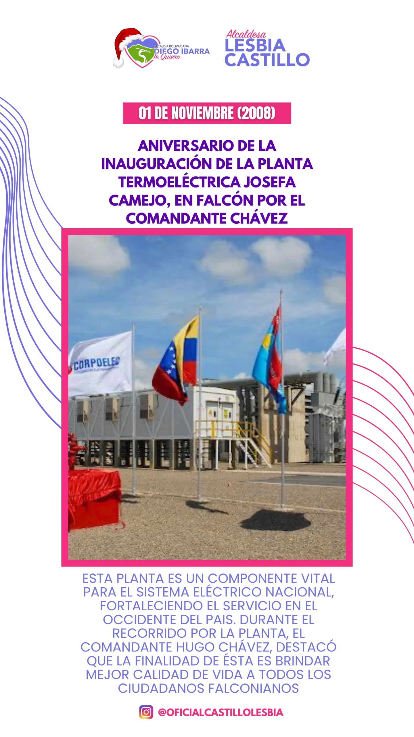 Aniversario de la inauguración de la planta Termoelétrica Josefa Camejo,En Falcón por el comandante Chávez