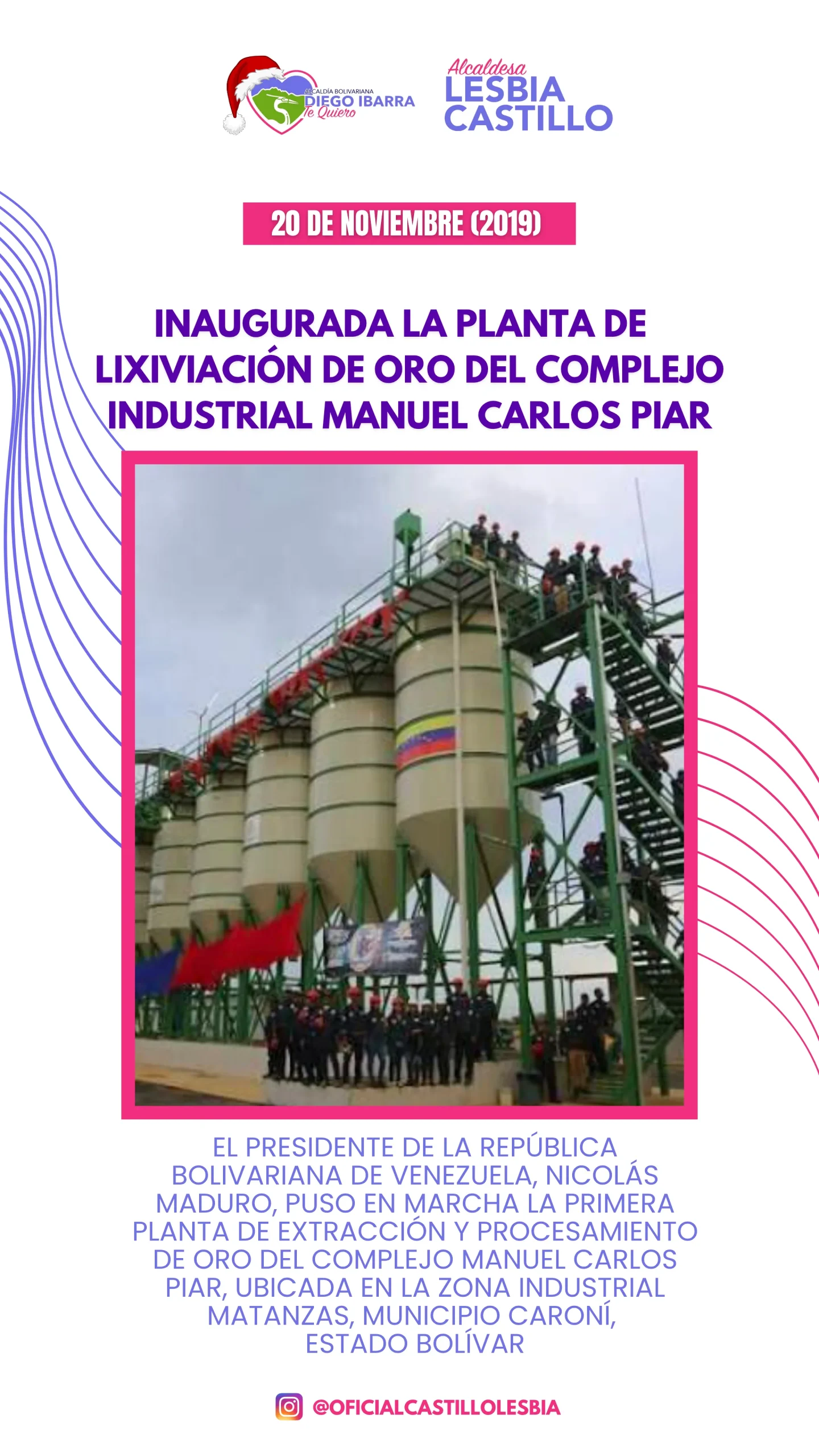 Inauguración de la planta Lixiviaciòn de oro del complejo industrial Manuel Carlos Piar