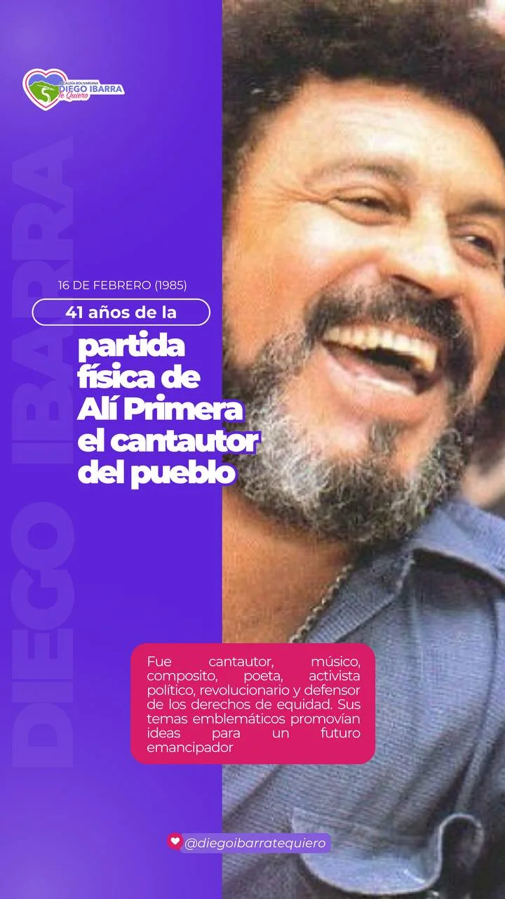 41 años de la Partida fisica de Ali Primera el cantautor del pueblo