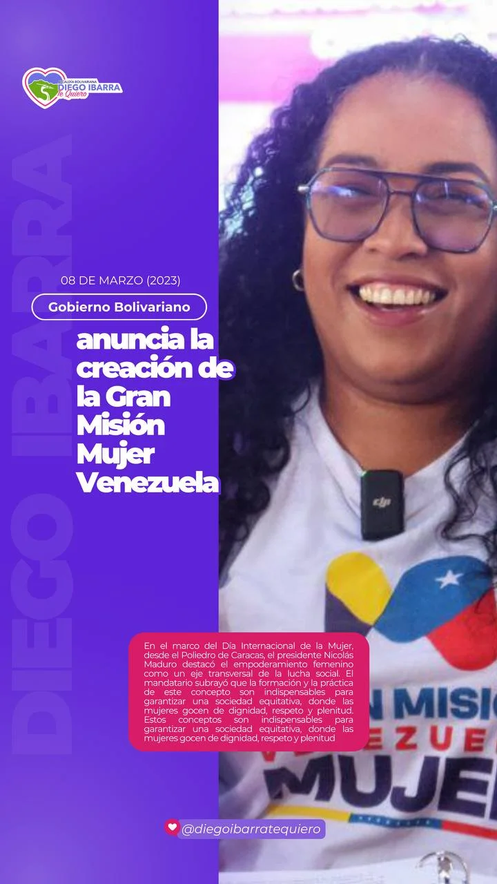 gobierno Bolivariano anuncia la creación de la gran misión mujer venezuela
