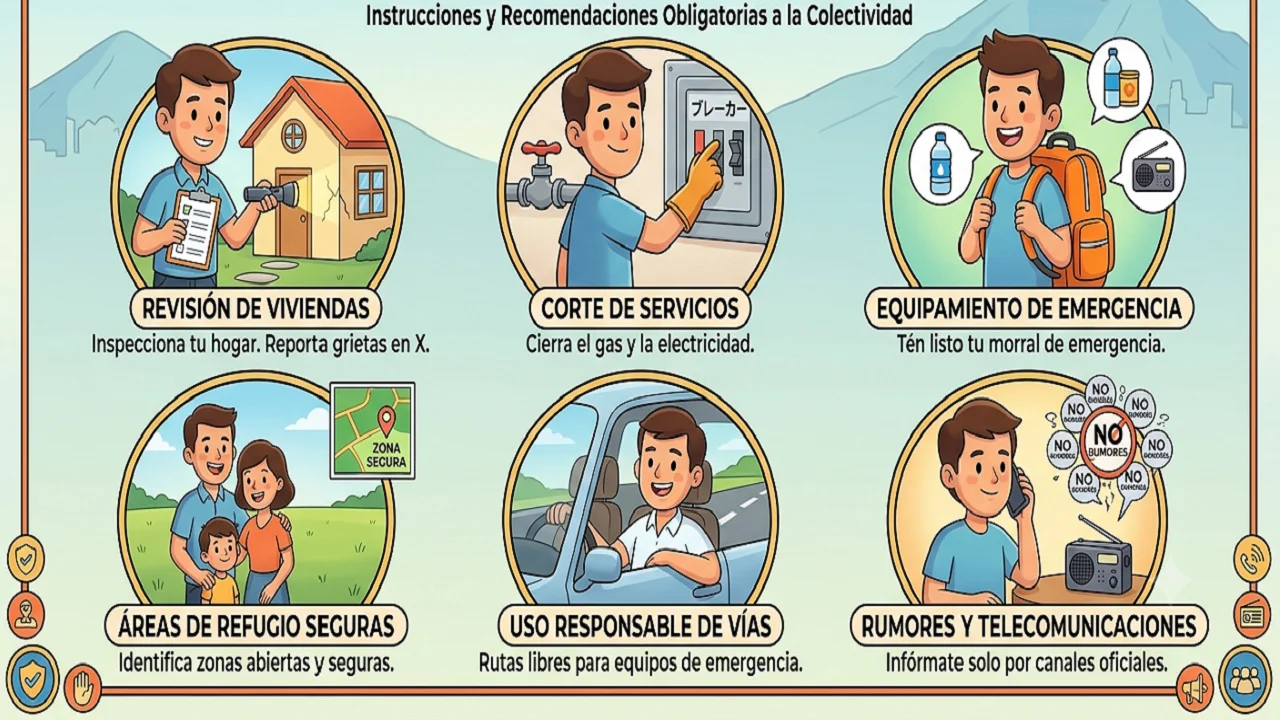 Recomendaciones a la Colectividad Plan de Emergencia Post-Sismo